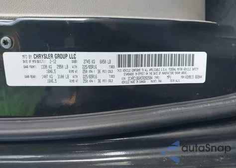 2012 Chrysler Town & Country Touring из США, поврежденный, VIN 2C4RC1BG0CR282584